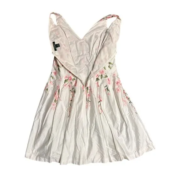 Ralph Lauren, Women's Fit & Flare Mini Dress, Pink White Floral, Size 12, NWT - Picture 4 of 9